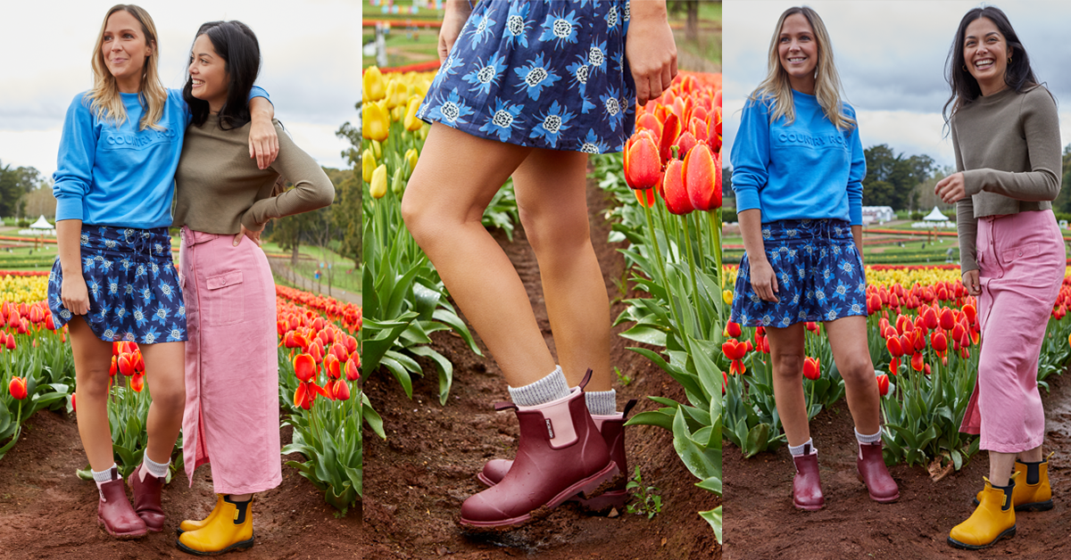 Spring top rubber boots