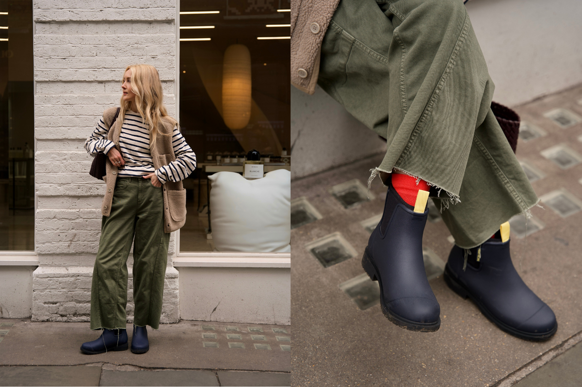 How to wear green booties for work