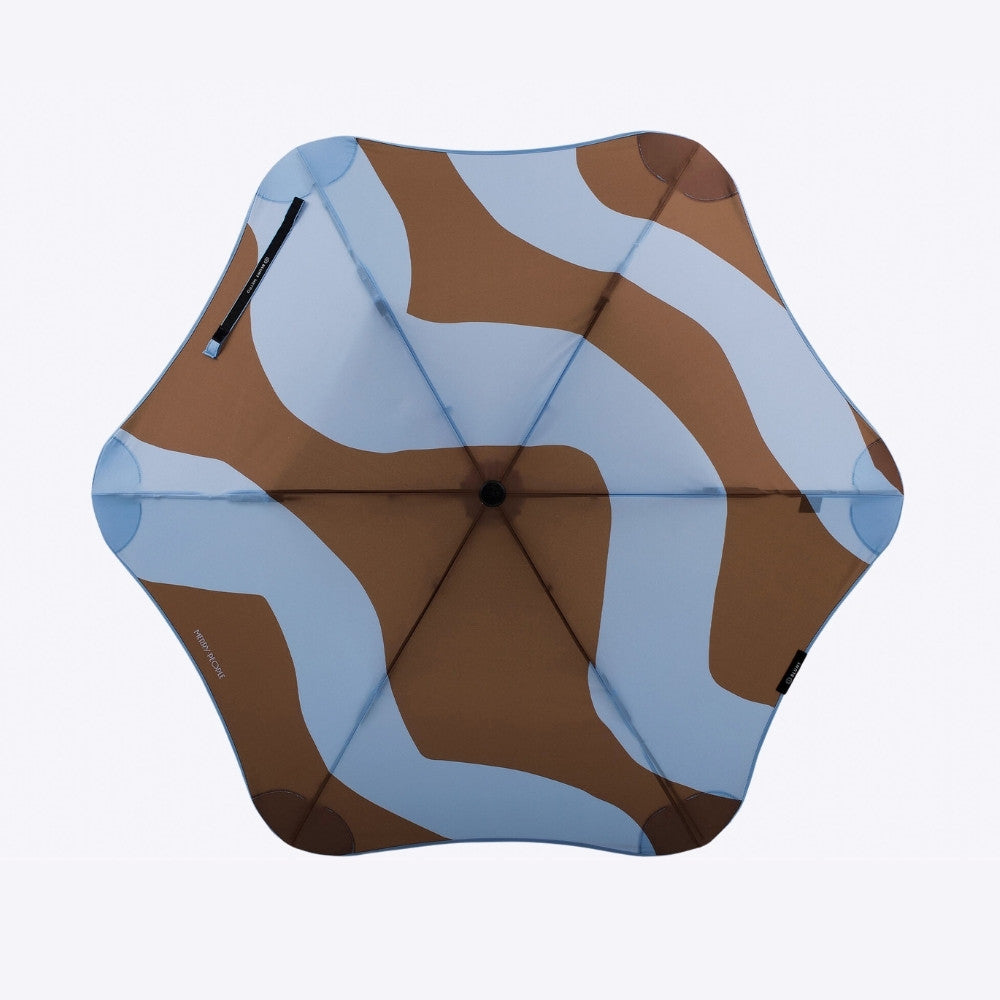 Merry People X Blunt Metro Umbrella // Chestnut & Ice Blue Wave