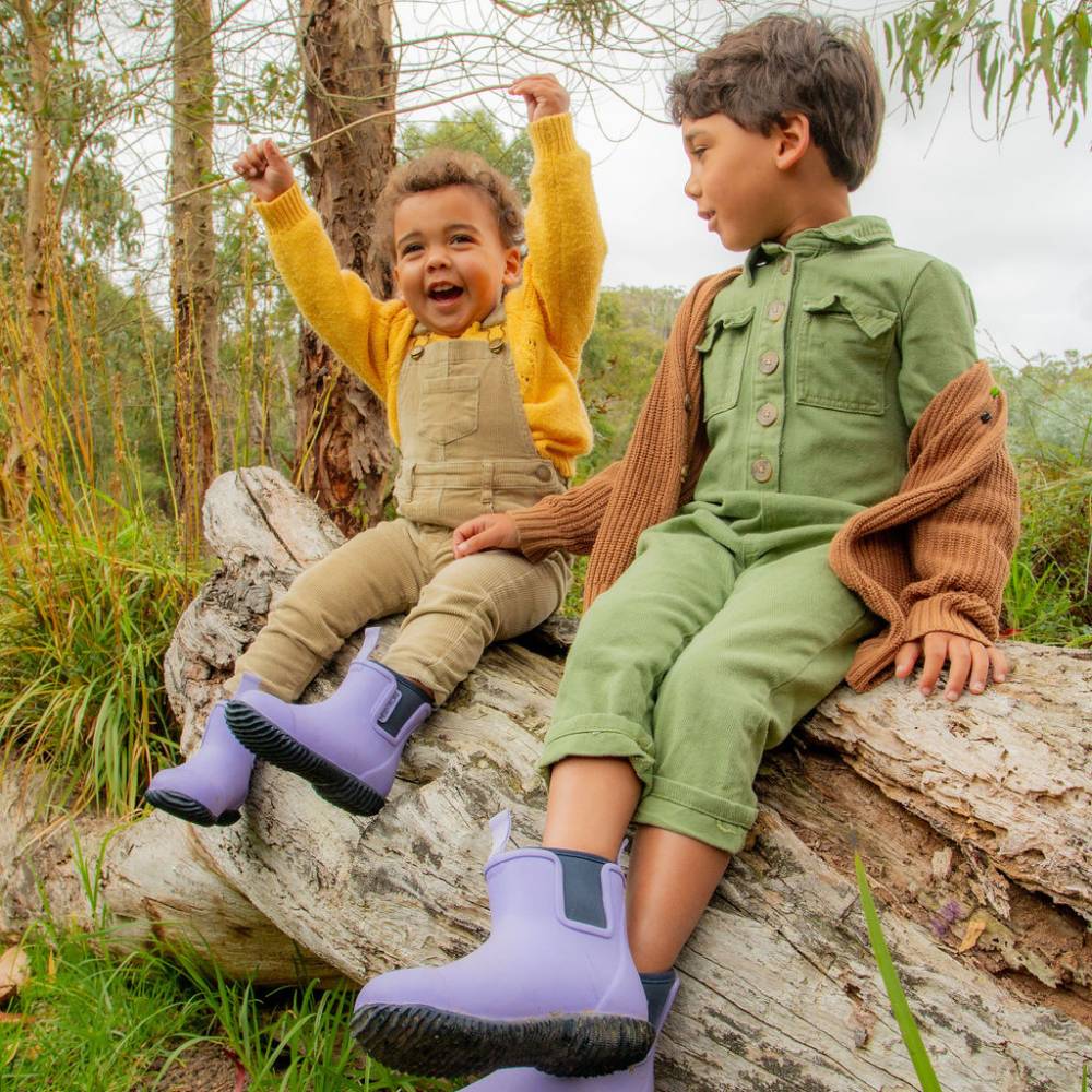 Bobbi Kids Gumboot // Lavender & Navy