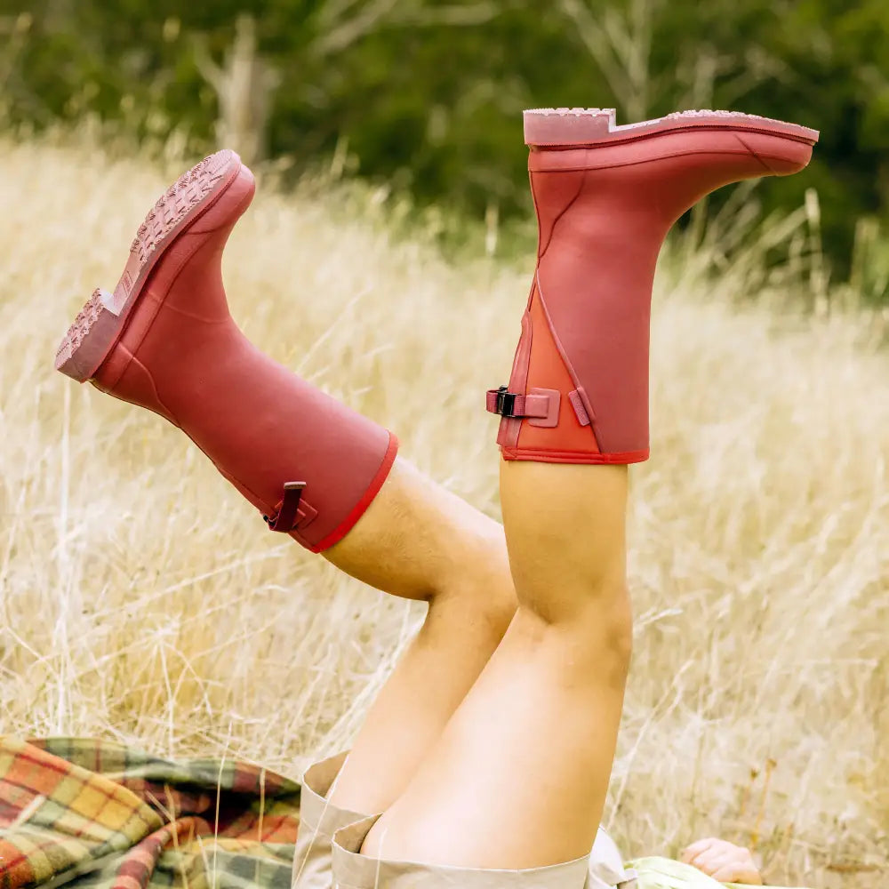 Darcy Mid Calf Gumboot  // Beetroot & Red