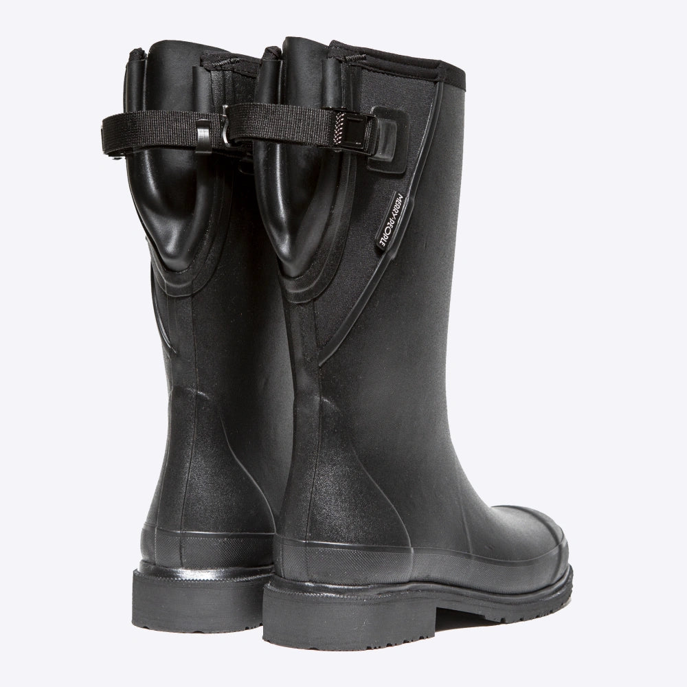 Darcy Mid Calf Gumboot // Black & Black