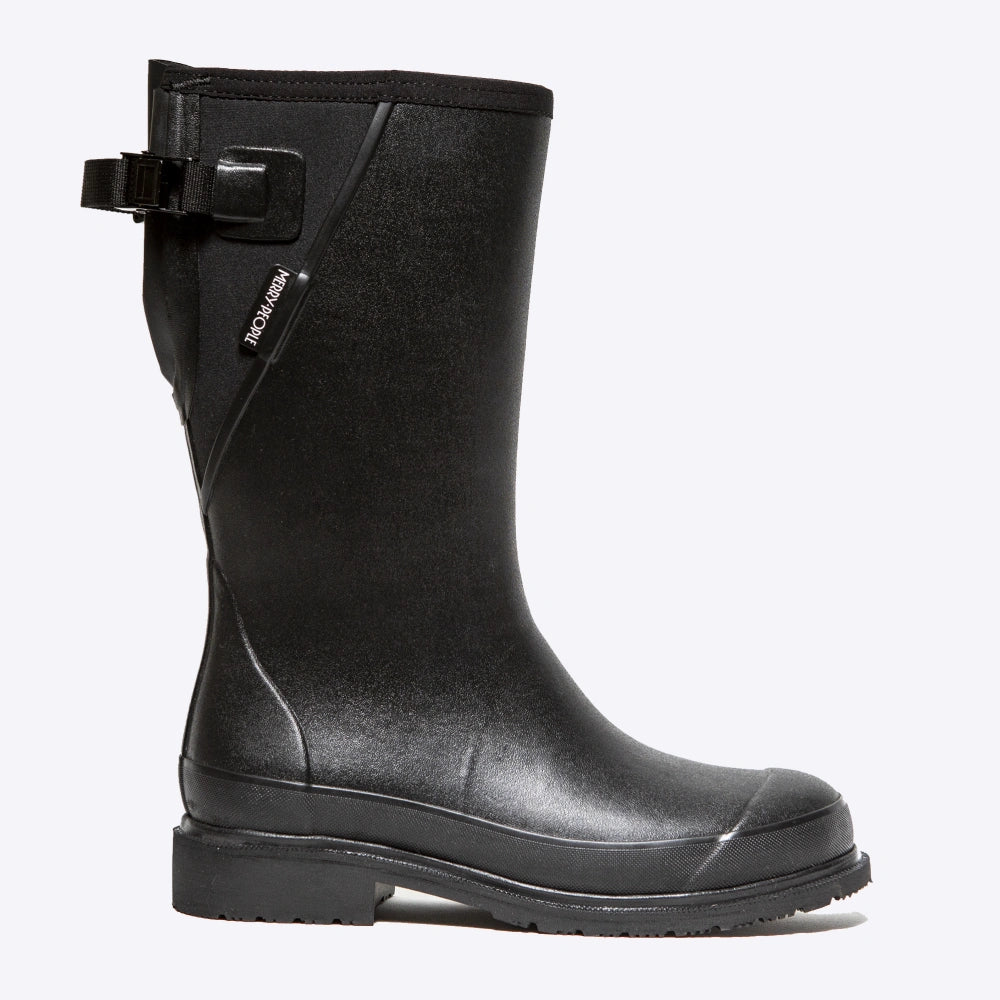 Darcy Mid Calf Gumboot // Black & Black