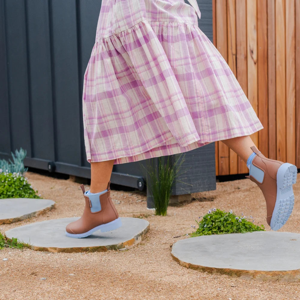 Bobbi Ankle Boot // Chestnut & Ice Blue
