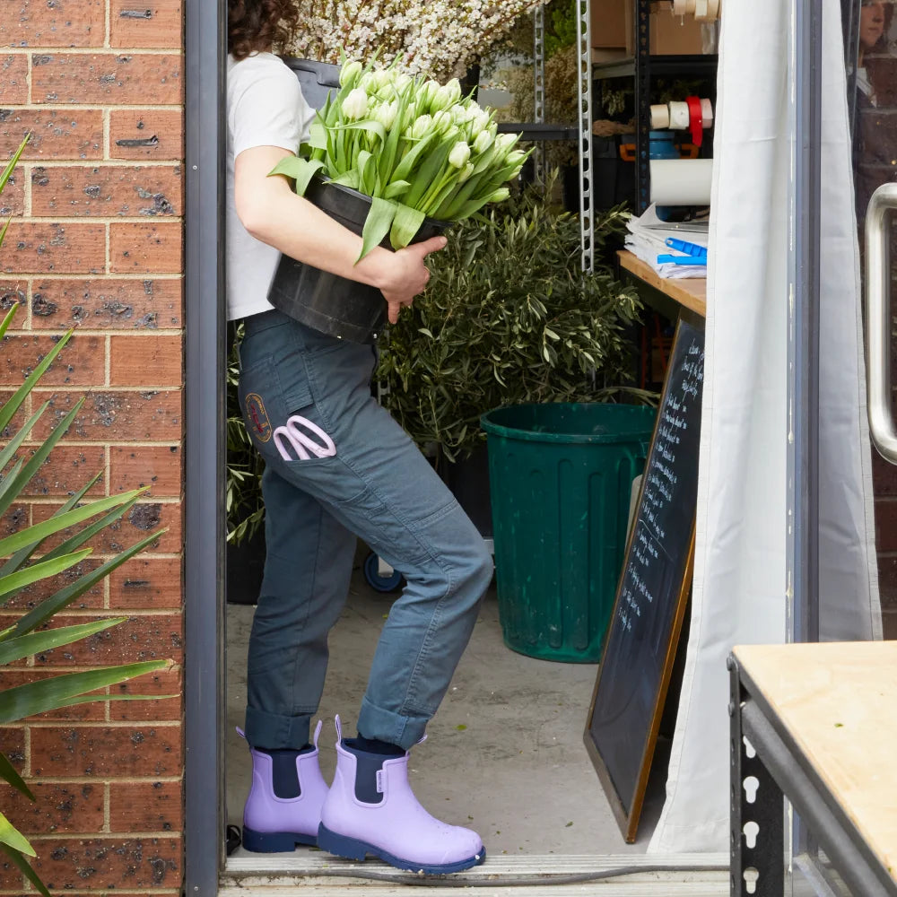 Bobbi Ankle Boot // Lavender & Navy