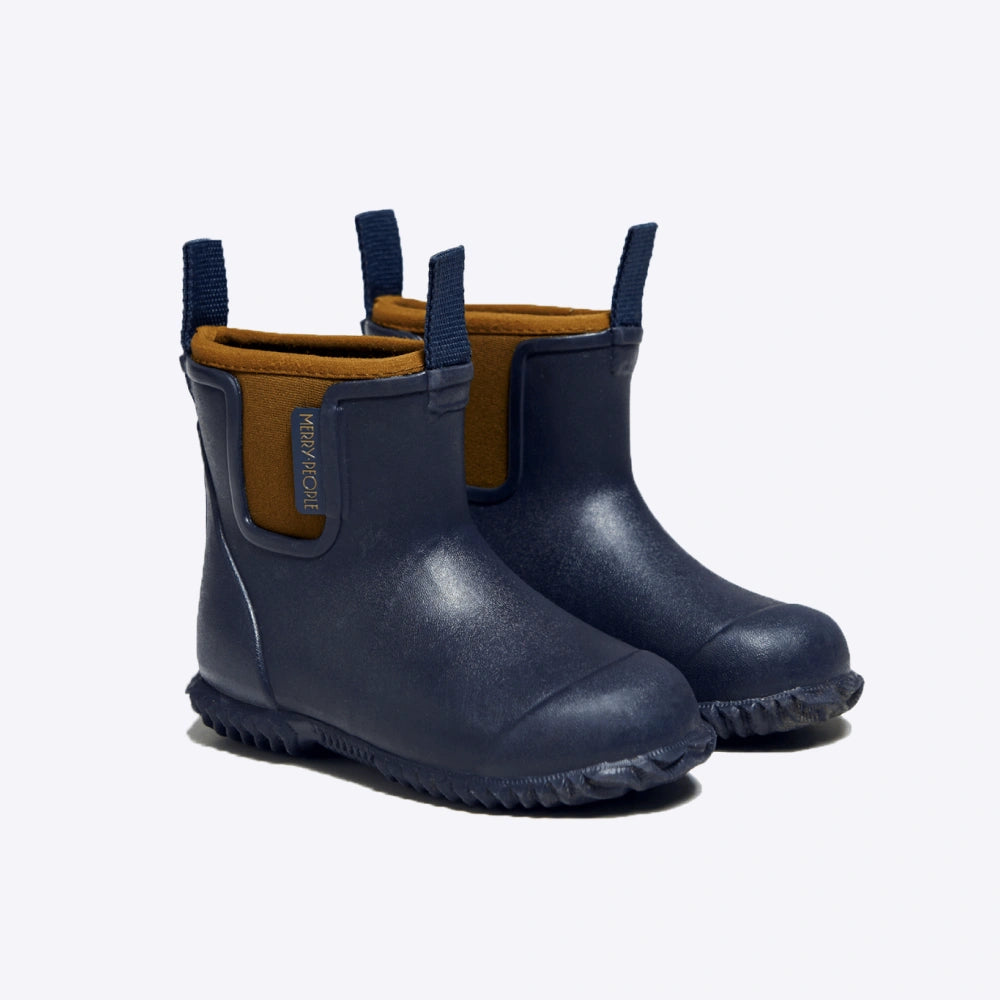 Bobbi Kids Gumboot // Oxford Blue & Tan