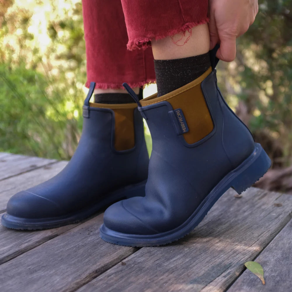 Bobbi Ankle Boot // Oxford Blue & Tan