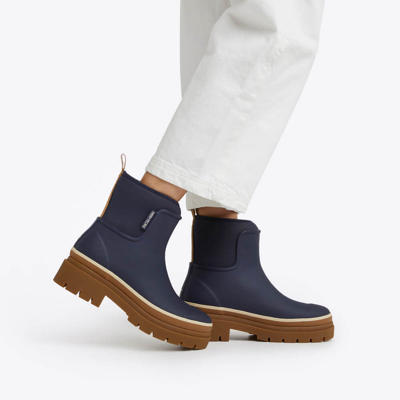 Merry People X Karen Walker Tully Boot // French Navy & Tan [Retired]