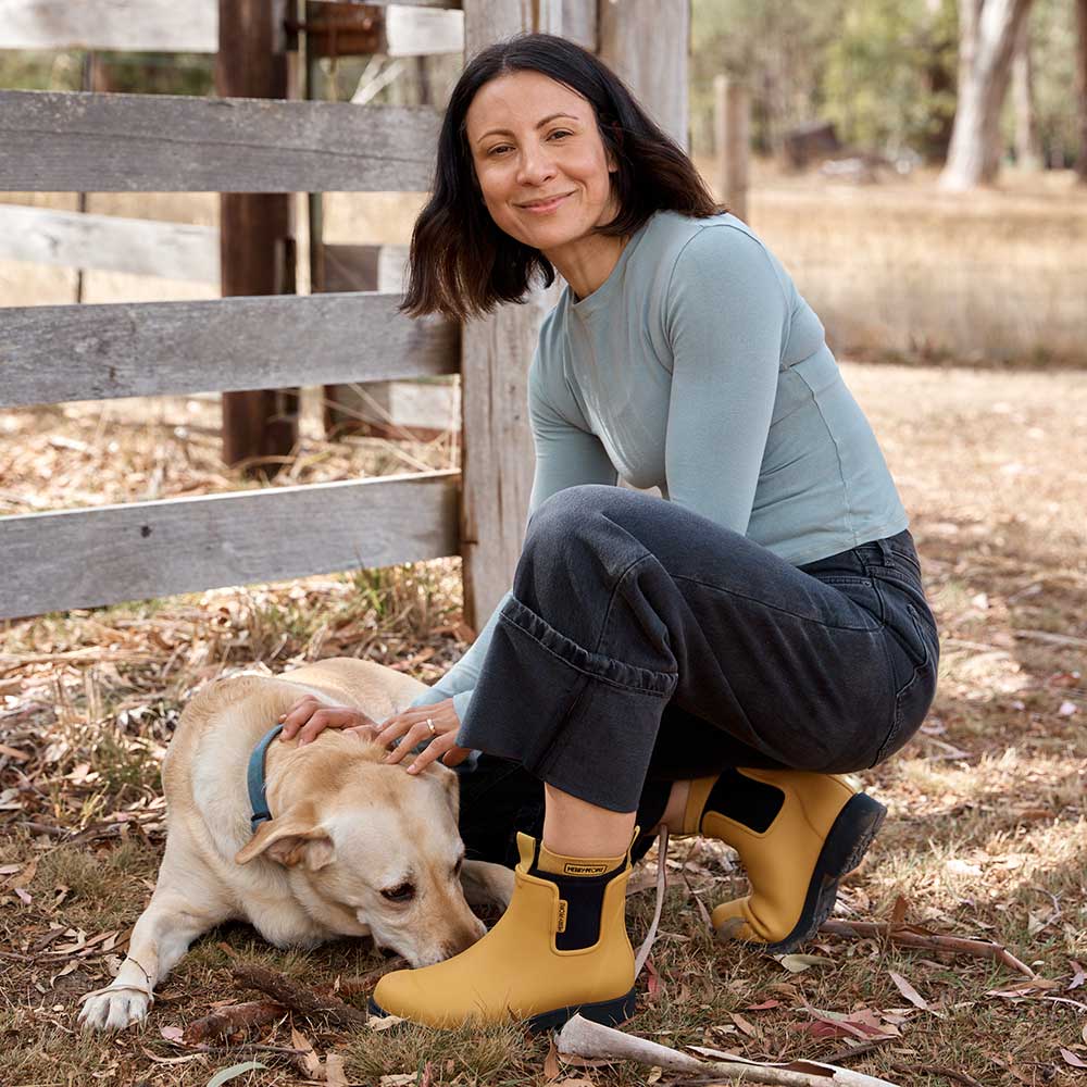 Bobbi Ankle Boot // Mustard Yellow & Black