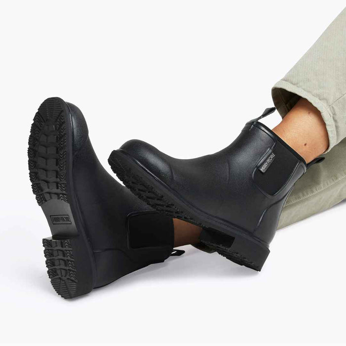 Bobbi Ankle Gumboots - Black & Black Gumboots | Shop Merry People