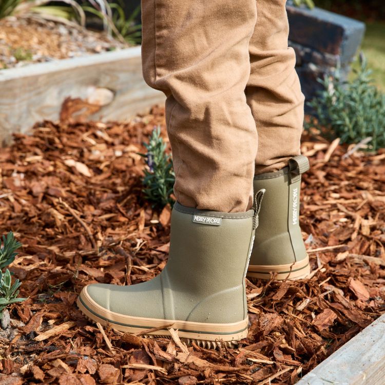Andie Kids Boot in Khaki Green | Gumboot | Merry People