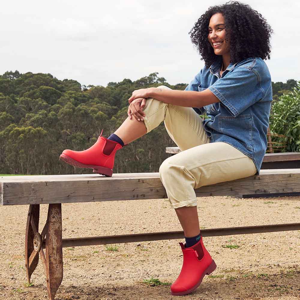 Bobbi Ankle Boot // Poppy Red