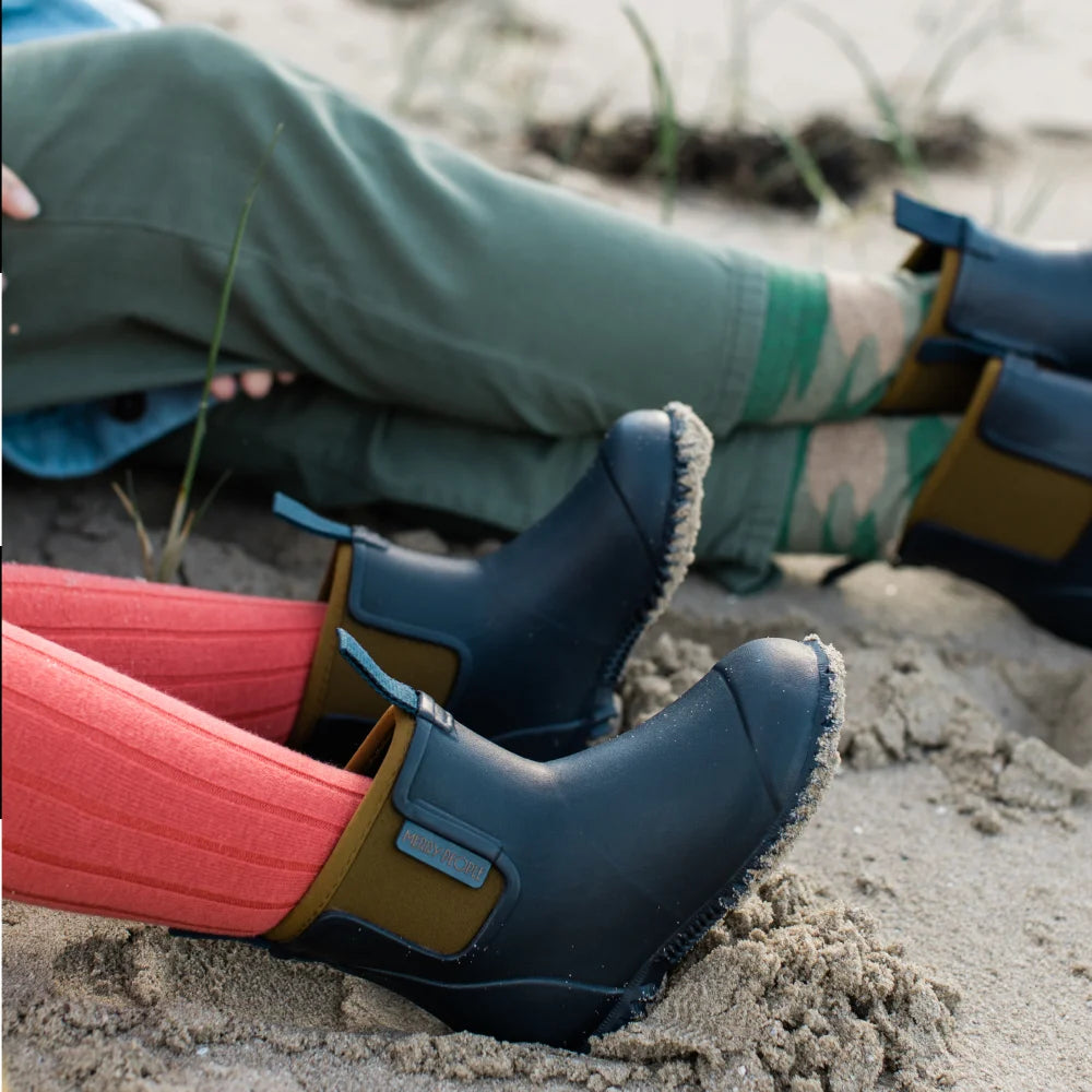 Bobbi Kids Gumboot // Oxford Blue & Tan